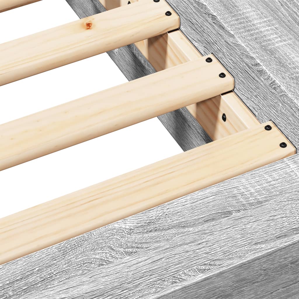 vidaXL Πλαίσιο Κρεβατιού Γκρι Sonoma 90 x 190 εκ. Επεξεργασμένο Ξύλο
