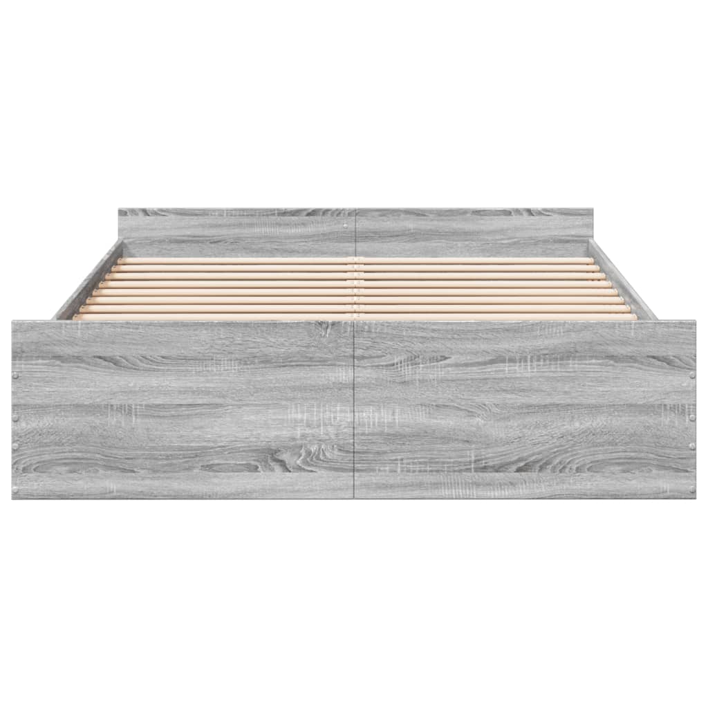 vidaXL Πλαίσιο Κρεβατιού με συρτάρια Γκρι sonoma 160x200εκ. Επεξ. Ξύλο