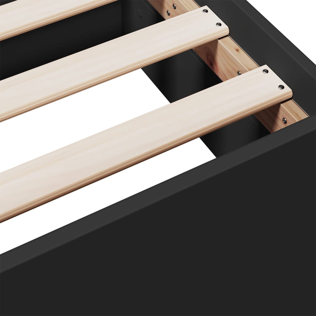 vidaXL Πλαίσιο Κρεβατιού με Συρτάρια Μαύρο 150 x 200 εκ. Επεξεργ. Ξύλο