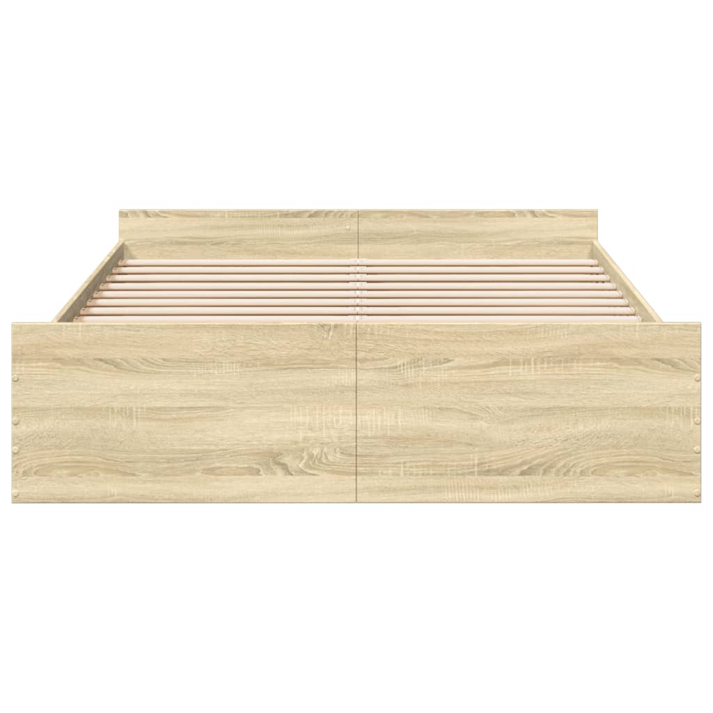 vidaXL Πλαίσιο Κρεβατιού με Συρτάρια Sonoma Δρυς 150x200εκ. Επεξ. Ξύλο