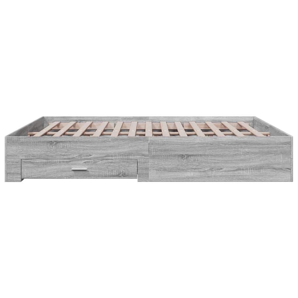 vidaXL Πλαίσιο Κρεβατιού με συρτάρια Γκρι sonoma 180x200εκ. Επεξ. Ξύλο