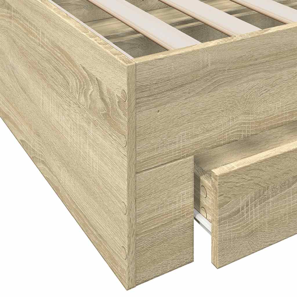 vidaXL Πλαίσιο Κρεβατιού με Συρτάρια Sonoma Δρυς 150x200εκ. Επεξ. Ξύλο