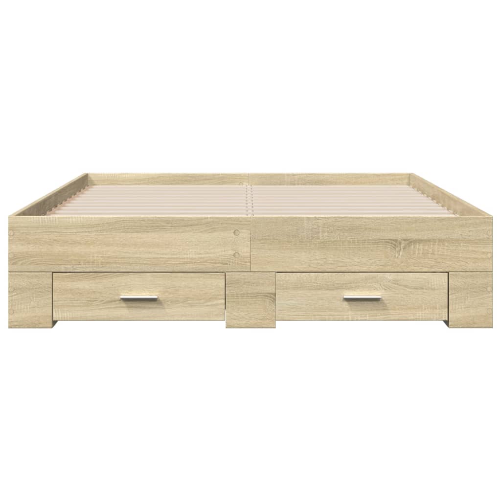 vidaXL Πλαίσιο Κρεβατιού με συρτάρια Sonoma Δρυς 120x190εκ. Επεξ. Ξύλο