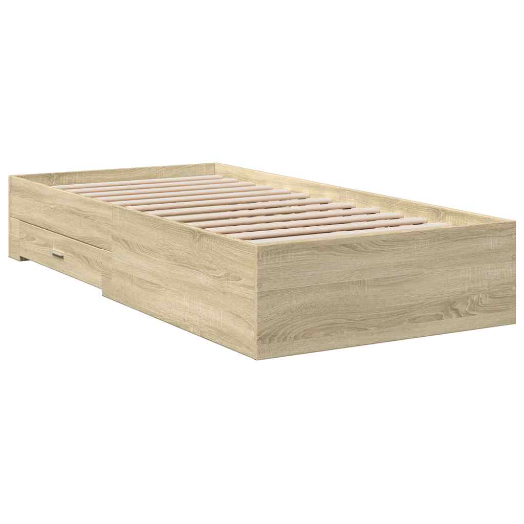 vidaXL Πλαίσιο Κρεβατιού με συρτάρια Sonoma Δρυς 100x200εκ. Επεξ. Ξύλο