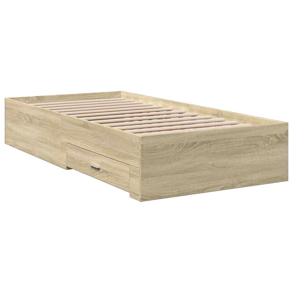 vidaXL Πλαίσιο Κρεβατιού με συρτάρια Sonoma Δρυς 100x200εκ. Επεξ. Ξύλο