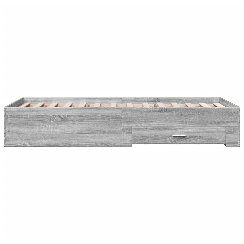 vidaXL Πλαίσιο Κρεβατιού με συρτάρια Γκρι sonoma 100x200εκ. Επεξ. Ξύλο
