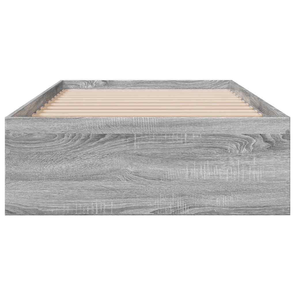 vidaXL Πλαίσιο Κρεβατιού με Συρτάρια Γκρι Sonoma 90x190εκ. Επεξ. Ξύλο