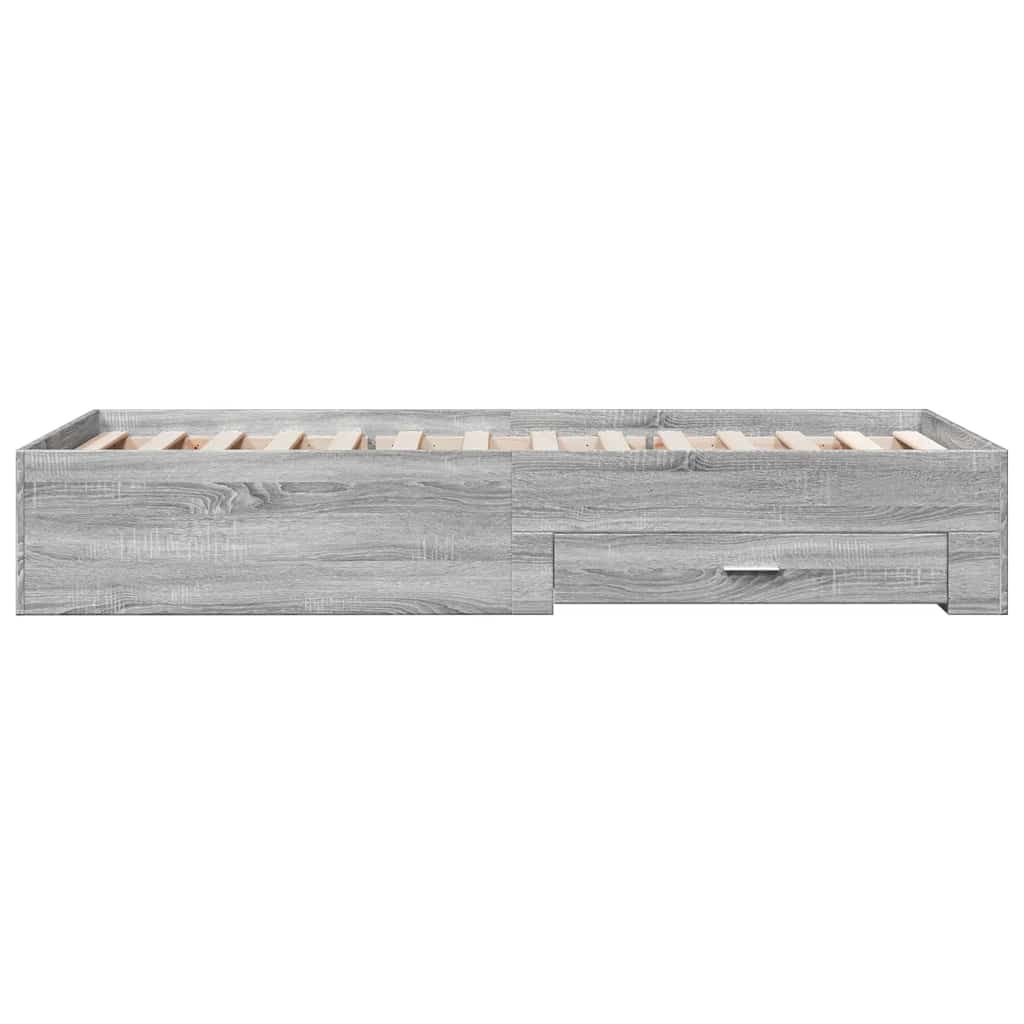 vidaXL Πλαίσιο Κρεβατιού με Συρτάρια Γκρι Sonoma 90x190εκ. Επεξ. Ξύλο