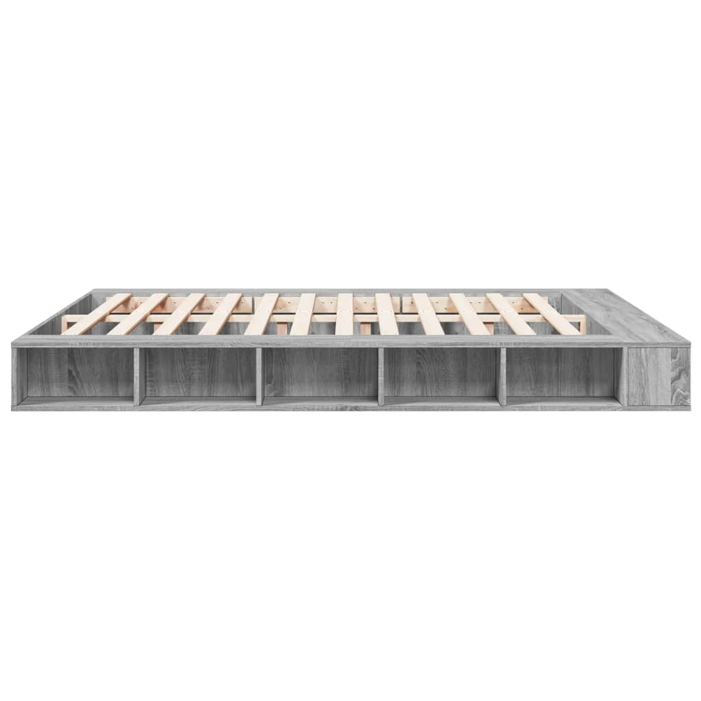 vidaXL Πλαίσιο Κρεβατιού Γκρι Sonoma 200x200 εκ. Επεξεργασμένο Ξύλο