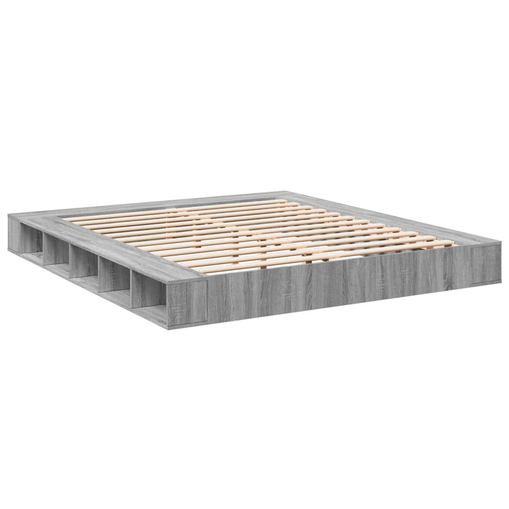 vidaXL Πλαίσιο Κρεβατιού Γκρι Sonoma 200x200 εκ. Επεξεργασμένο Ξύλο