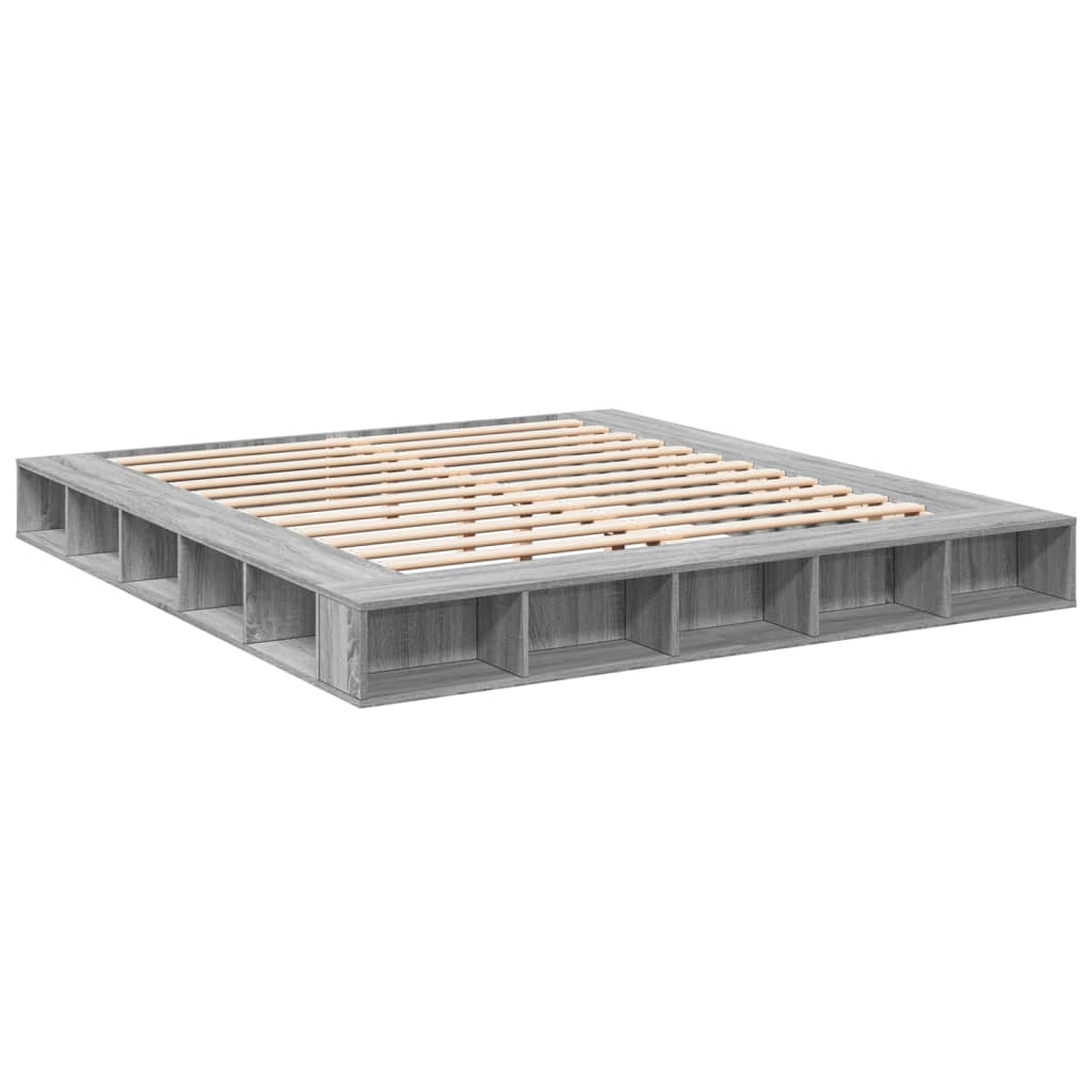vidaXL Πλαίσιο Κρεβατιού Γκρι Sonoma 180x200 εκ. Επεξεργασμένο Ξύλο