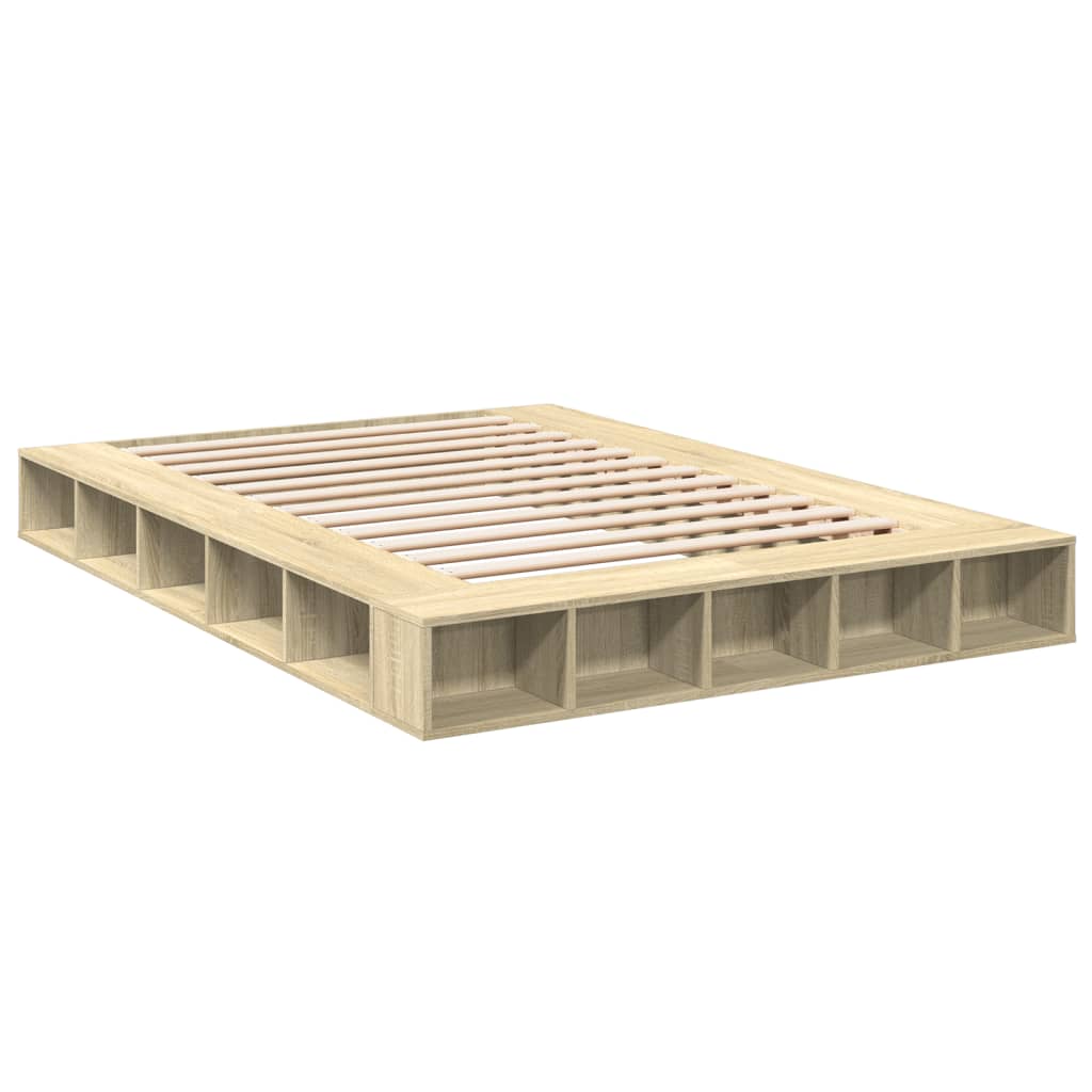 vidaXL Πλαίσιο Κρεβατιού Sonoma Δρυς 150x200 εκ. Επεξεργασμένο Ξύλο