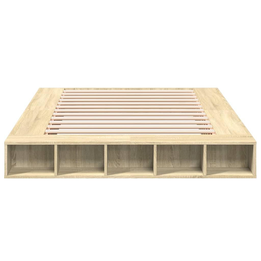 vidaXL Πλαίσιο Κρεβατιού Sonoma Δρυς 150x200 εκ. Επεξεργασμένο Ξύλο