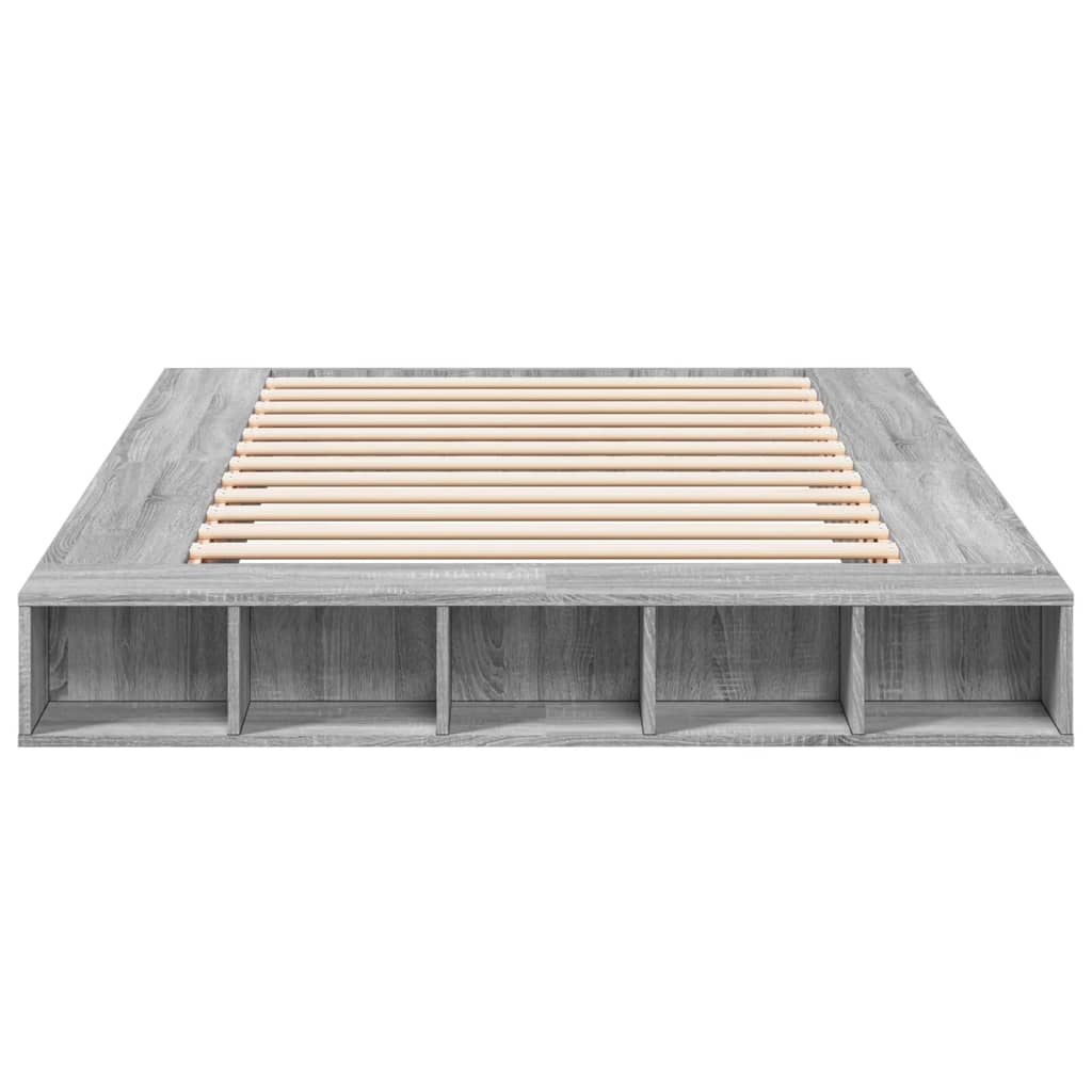 vidaXL Πλαίσιο Κρεβατιού Γκρι Sonoma 150x200 εκ. Επεξεργασμένο Ξύλο