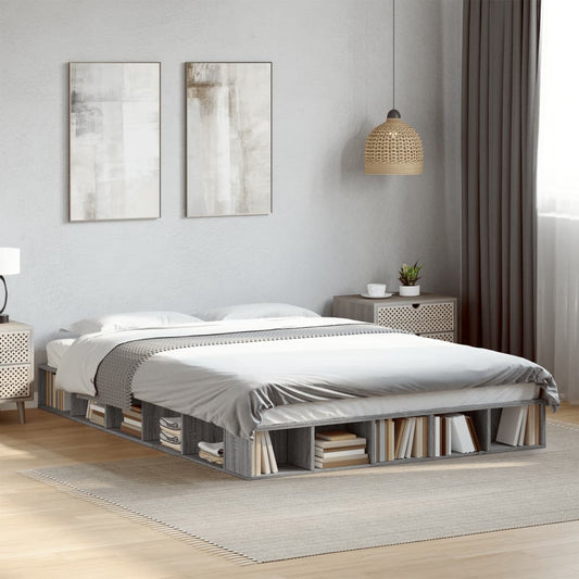 vidaXL Πλαίσιο Κρεβατιού Γκρι Sonoma 150x200 εκ. Επεξεργασμένο Ξύλο