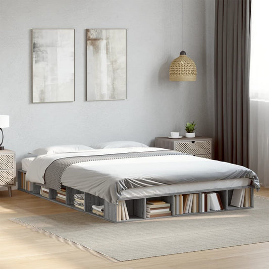 vidaXL Πλαίσιο Κρεβατιού Γκρι Sonoma 140x200 εκ. Επεξεργασμένο Ξύλο