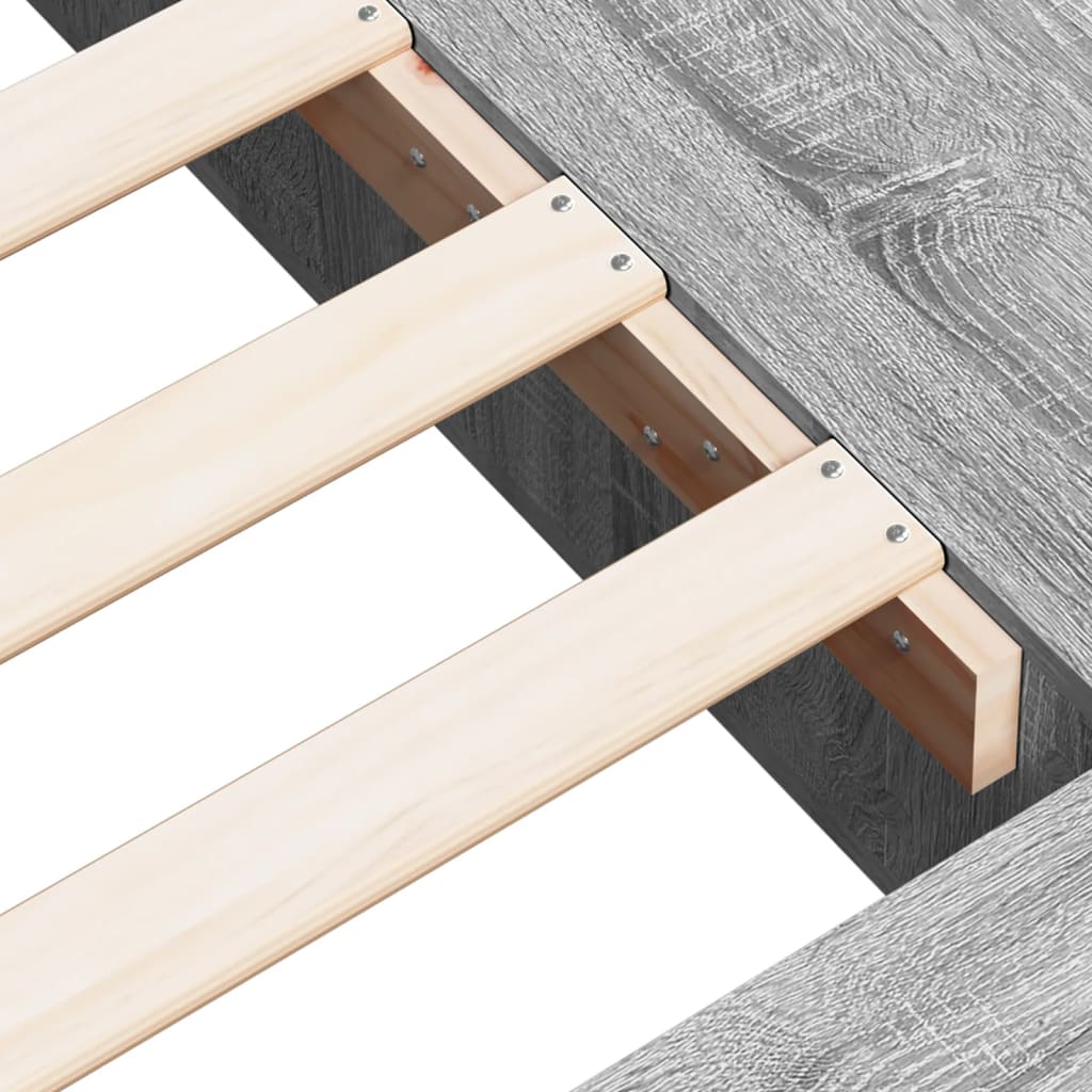 vidaXL Πλαίσιο Κρεβατιού Γκρι Sonoma 140x190 εκ. Επεξεργασμένο Ξύλο