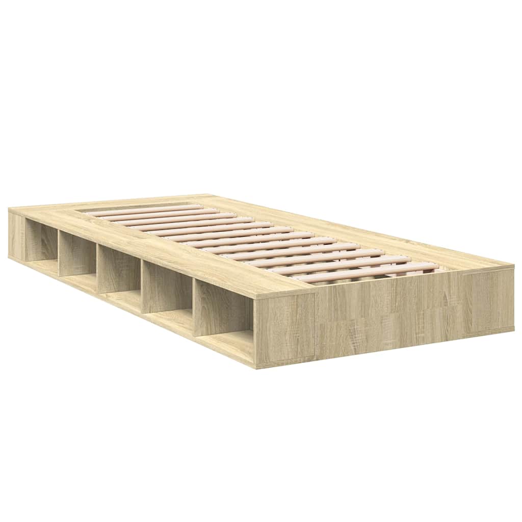 vidaXL Πλαίσιο Κρεβατιού Sonoma Δρυς 100x200 εκ. Επεξεργασμένο Ξύλο