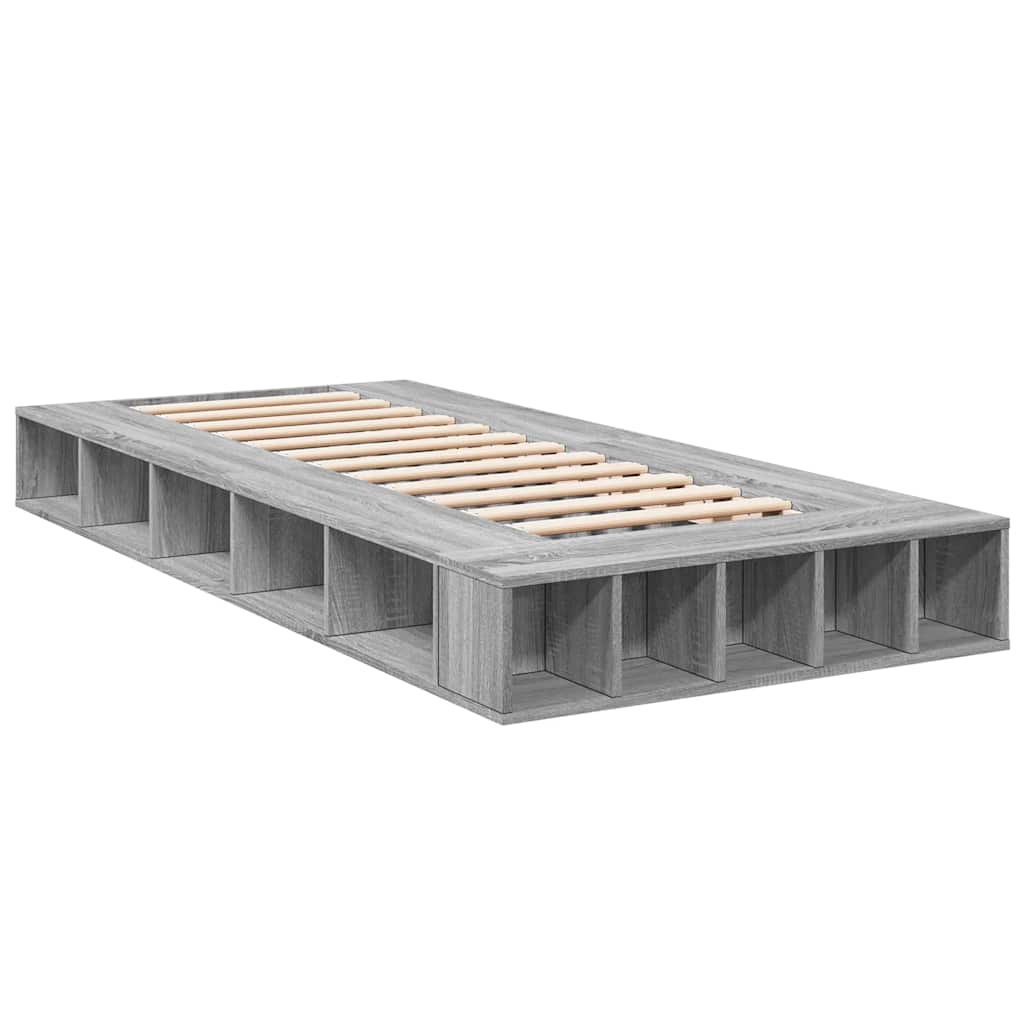 vidaXL Πλαίσιο Κρεβατιού Γκρι Sonoma 90x200 εκ. Επεξεργασμένο Ξύλο