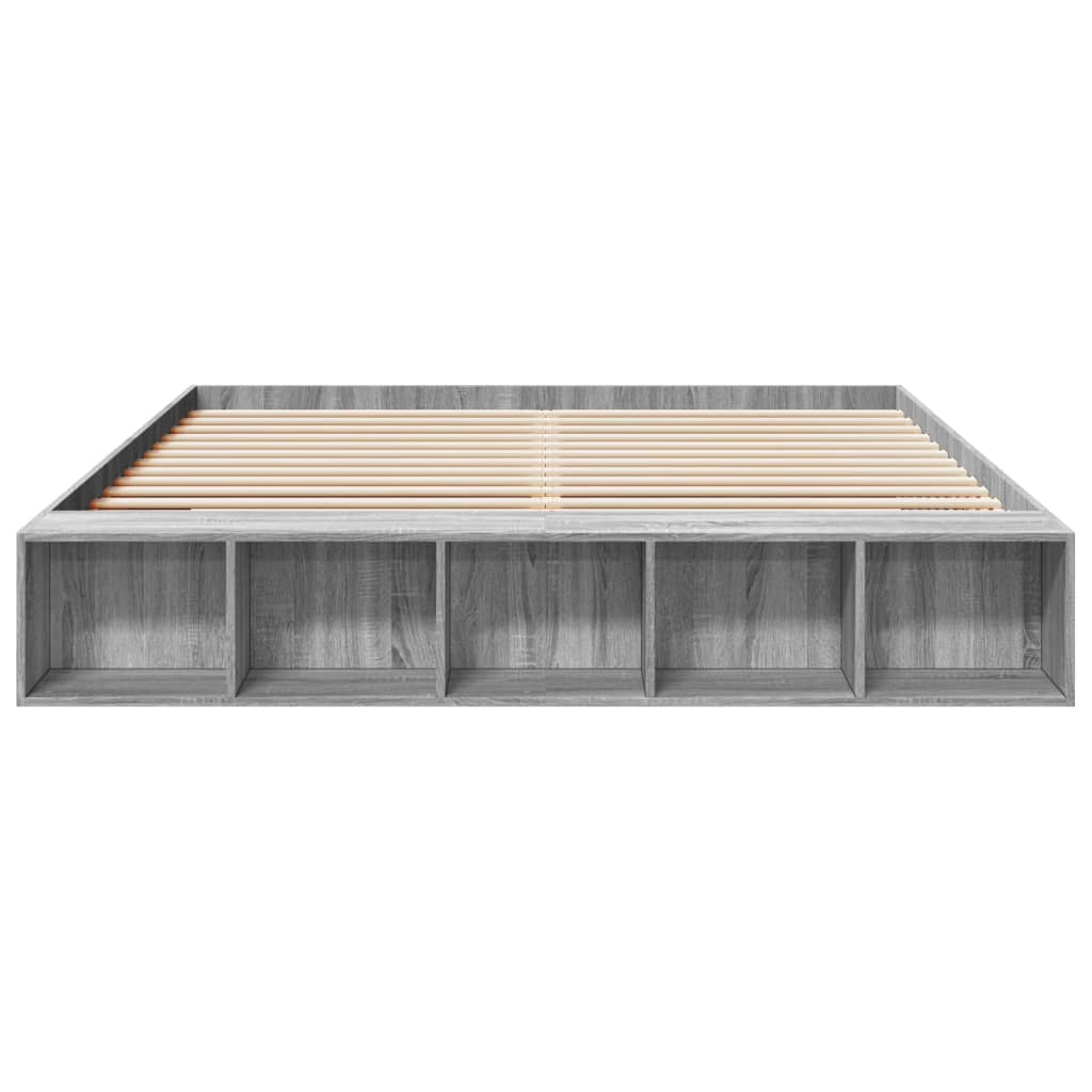 vidaXL Πλαίσιο Κρεβατιού Γκρι Sonoma 200x200 εκ. Επεξεργασμένο Ξύλο