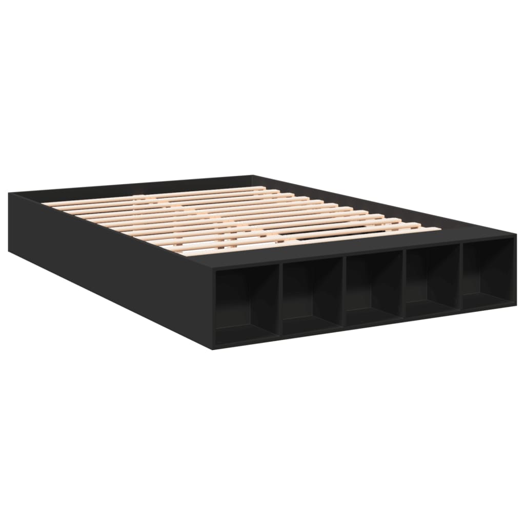 vidaXL Πλαίσιο Κρεβατιού Μαύρο 160x200 εκ. Επεξεργασμένο Ξύλο
