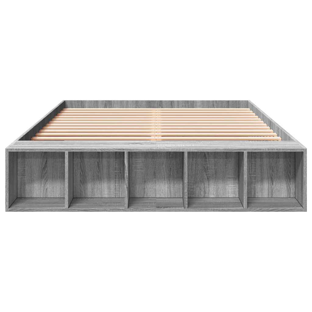 vidaXL Πλαίσιο Κρεβατιού Γκρι Sonoma 150x200 εκ. Επεξεργασμένο Ξύλο