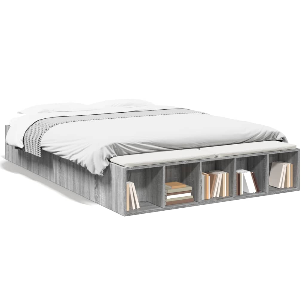 vidaXL Πλαίσιο Κρεβατιού Γκρι Sonoma 140x200 εκ. Επεξεργασμένο Ξύλο