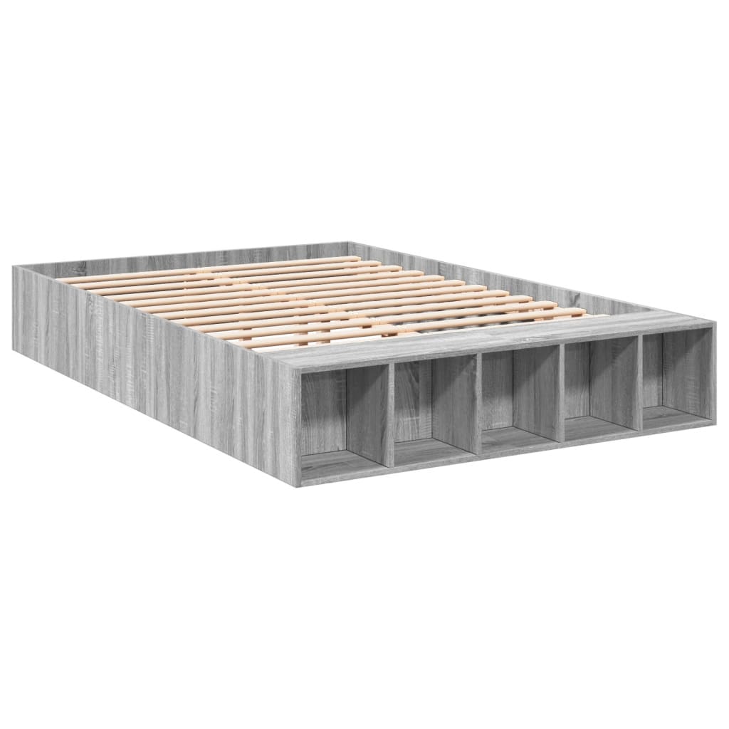 vidaXL Πλαίσιο Κρεβατιού Γκρι Sonoma 140x190 εκ. Επεξεργασμένο Ξύλο