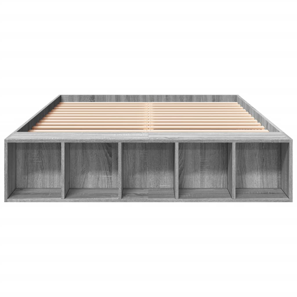 vidaXL Πλαίσιο Κρεβατιού Γκρι Sonoma 140x190 εκ. Επεξεργασμένο Ξύλο
