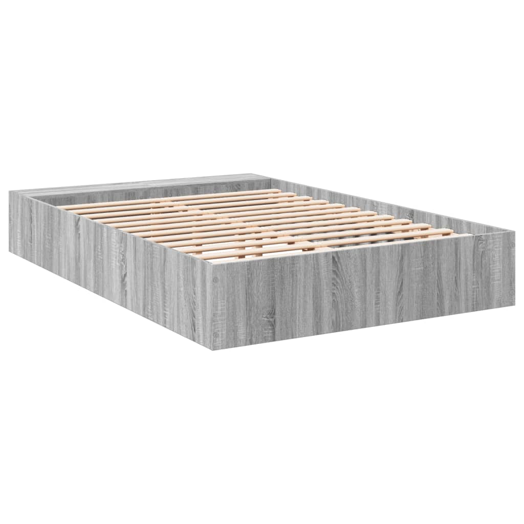 vidaXL Πλαίσιο Κρεβατιού Γκρι Sonoma 140x190 εκ. Επεξεργασμένο Ξύλο