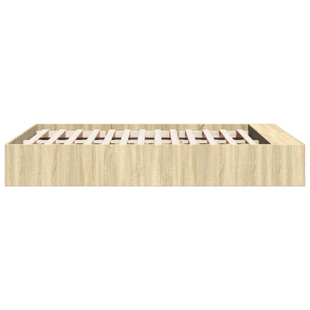 vidaXL Πλαίσιο Κρεβατιού Sonoma Δρυς 135x190 εκ. Επεξεργασμένο Ξύλο