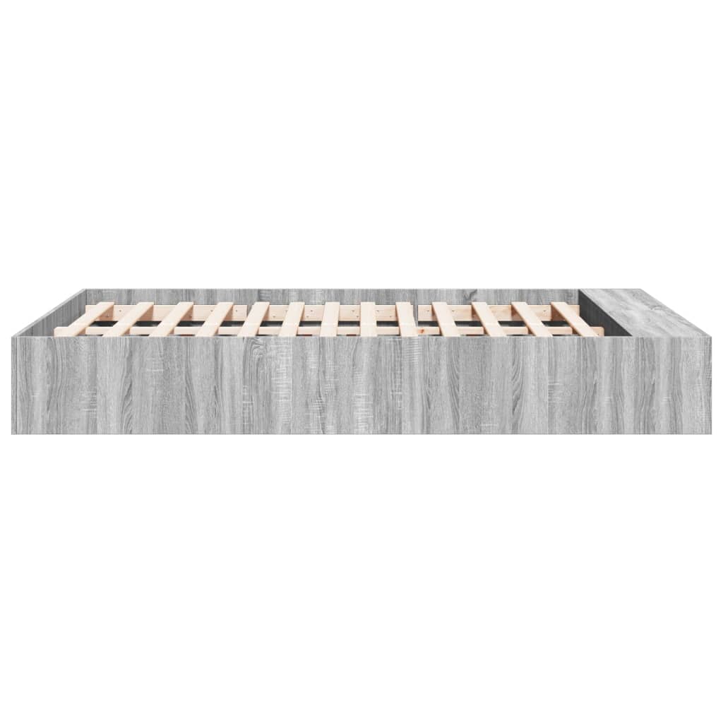 vidaXL Πλαίσιο Κρεβατιού Γκρι Sonoma 135x190 εκ. Επεξεργασμένο Ξύλο