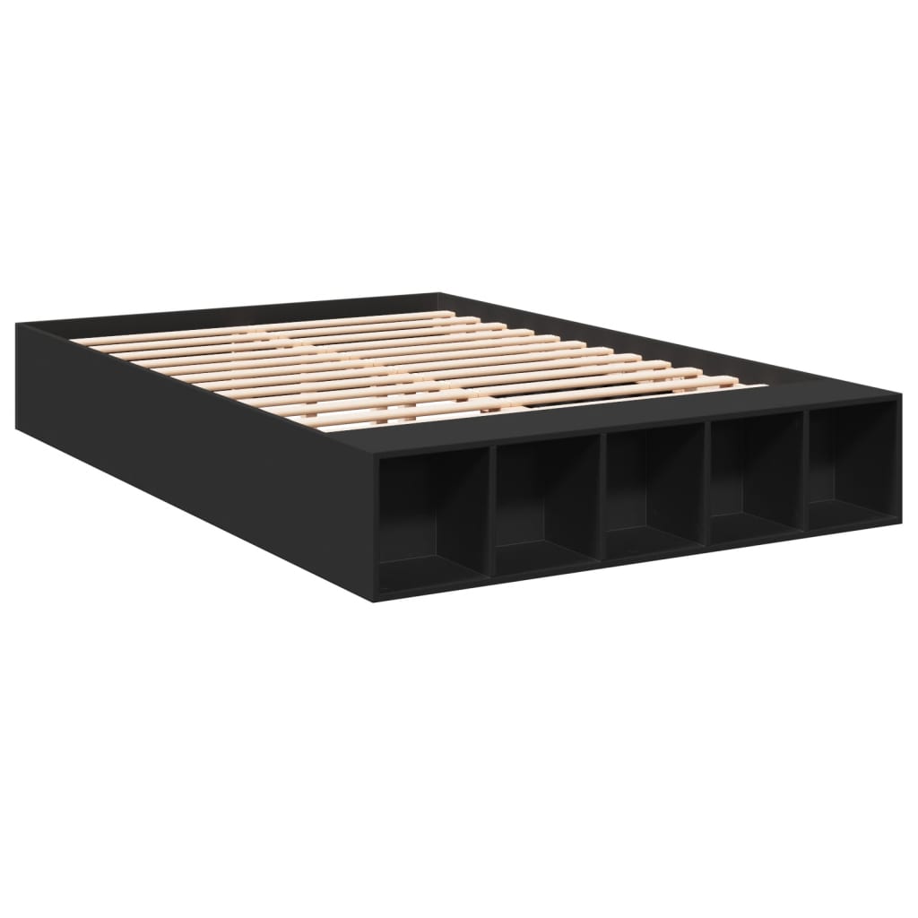 vidaXL Πλαίσιο Κρεβατιού Μαύρο 120x190 εκ. από Επεξεργασμένο Ξύλο