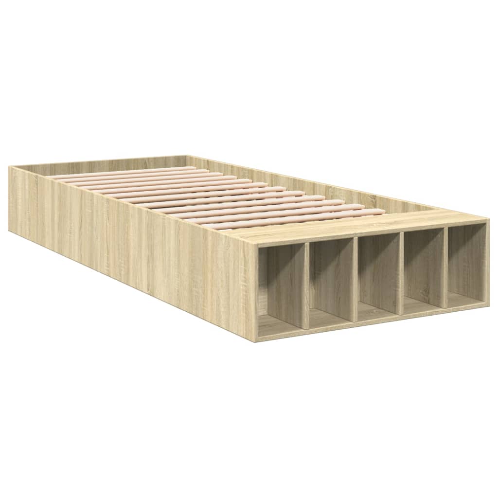 vidaXL Πλαίσιο Κρεβατιού Sonoma Δρυς 100x200 εκ. Επεξεργασμένο Ξύλο