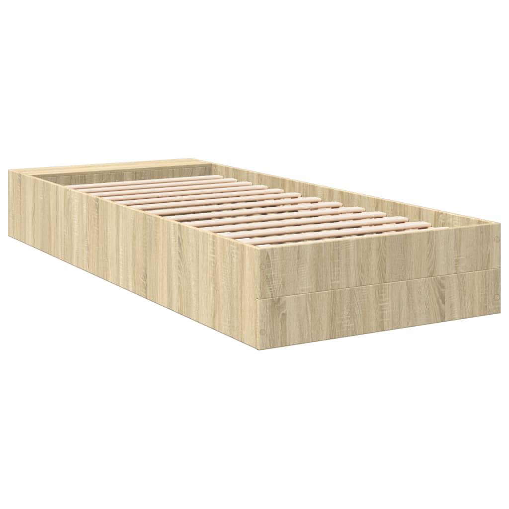 vidaXL Πλαίσιο Κρεβατιού Sonoma Δρυς 100x200 εκ. Επεξεργασμένο Ξύλο