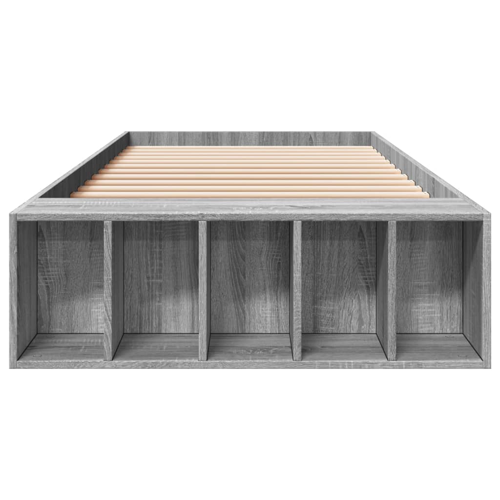 vidaXL Πλαίσιο Κρεβατιού Γκρι Sonoma 75x190 εκ. Επεξεργασμένο Ξύλο