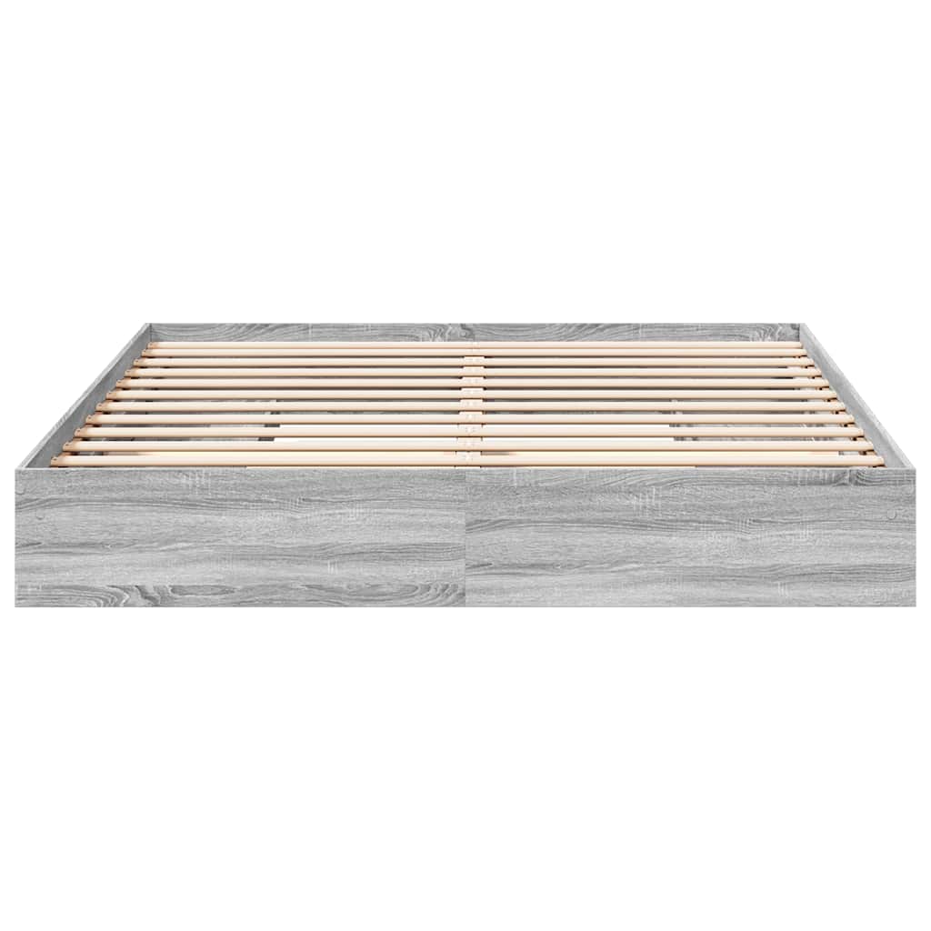 vidaXL Πλαίσιο Κρεβατιού με συρτάρια Γκρι sonoma 180x200εκ. Επεξ. Ξύλο
