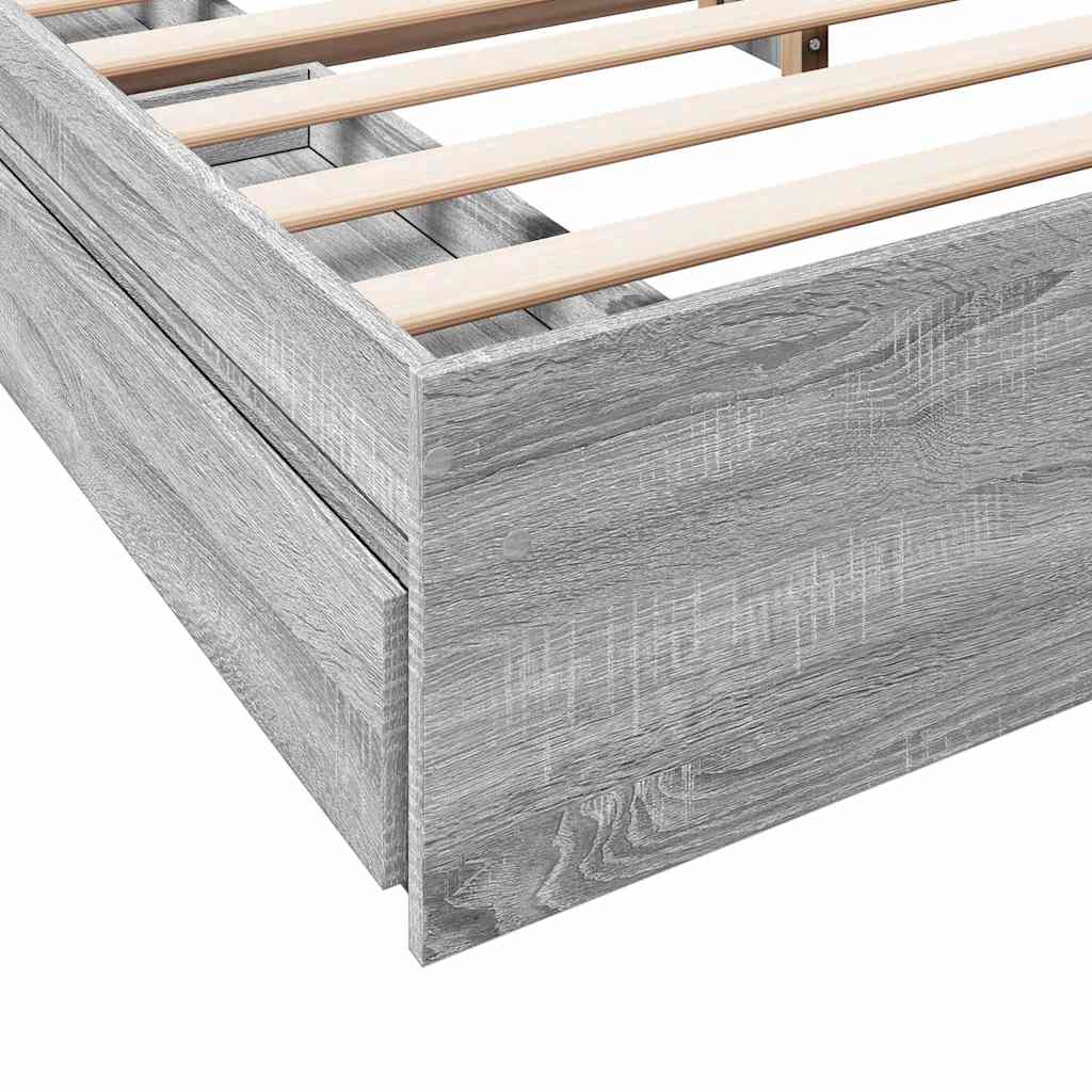 vidaXL Πλαίσιο Κρεβατιού με συρτάρια Γκρι sonoma 180x200εκ. Επεξ. Ξύλο