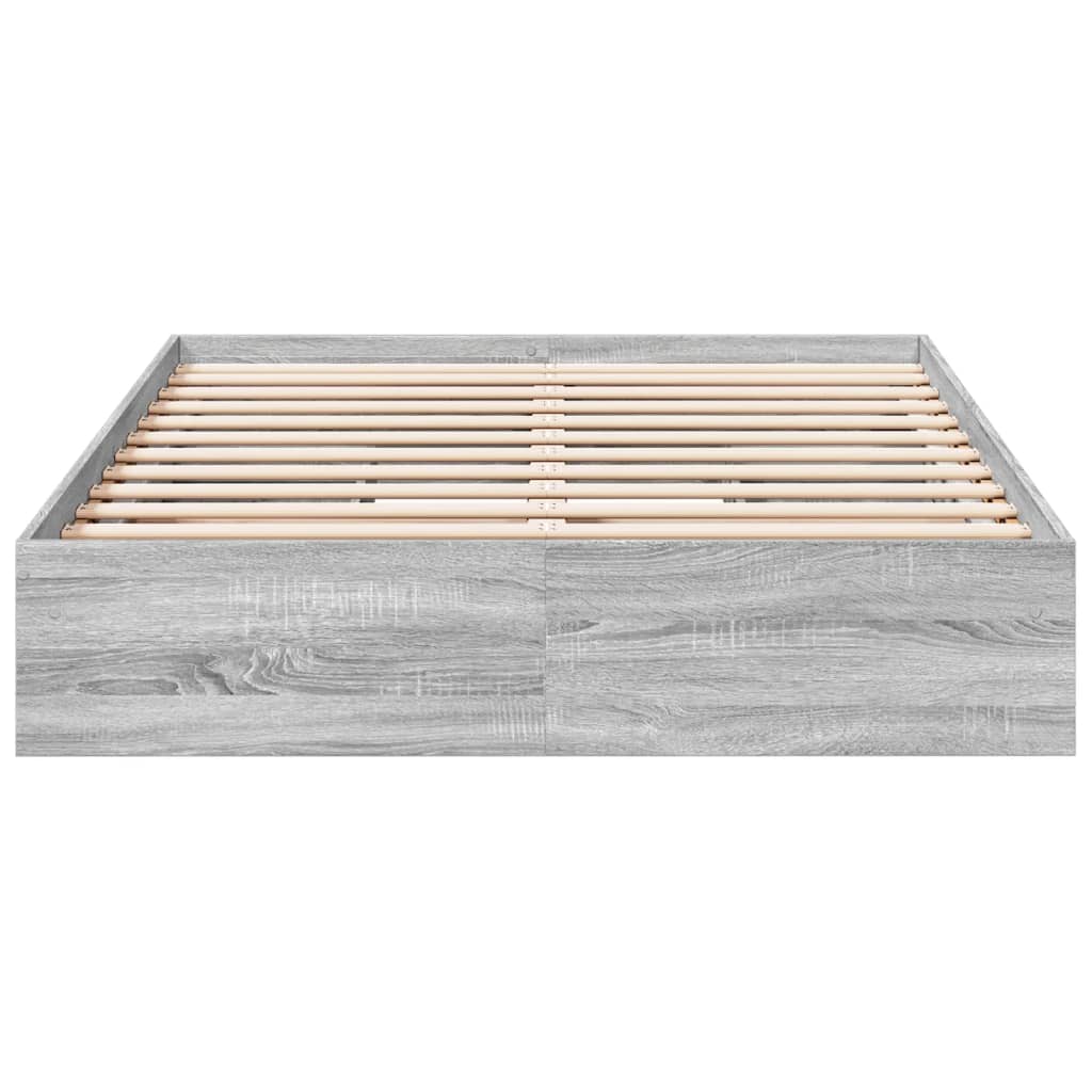 vidaXL Πλαίσιο Κρεβατιού με συρτάρια Γκρι sonoma 140x200εκ. Επεξ. Ξύλο