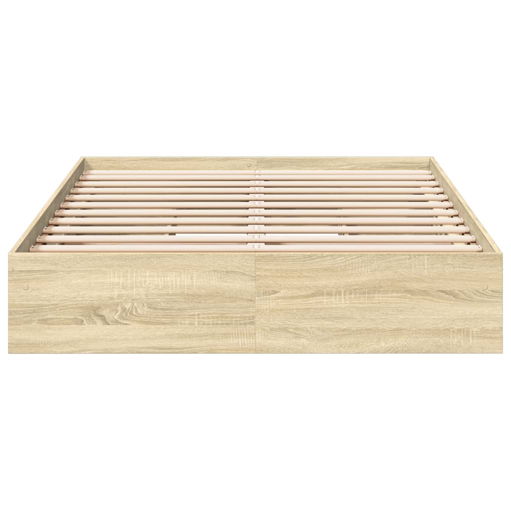 vidaXL Πλαίσιο Κρεβατιού με συρτάρια Sonoma Δρυς 140x190εκ. Επεξ. Ξύλο