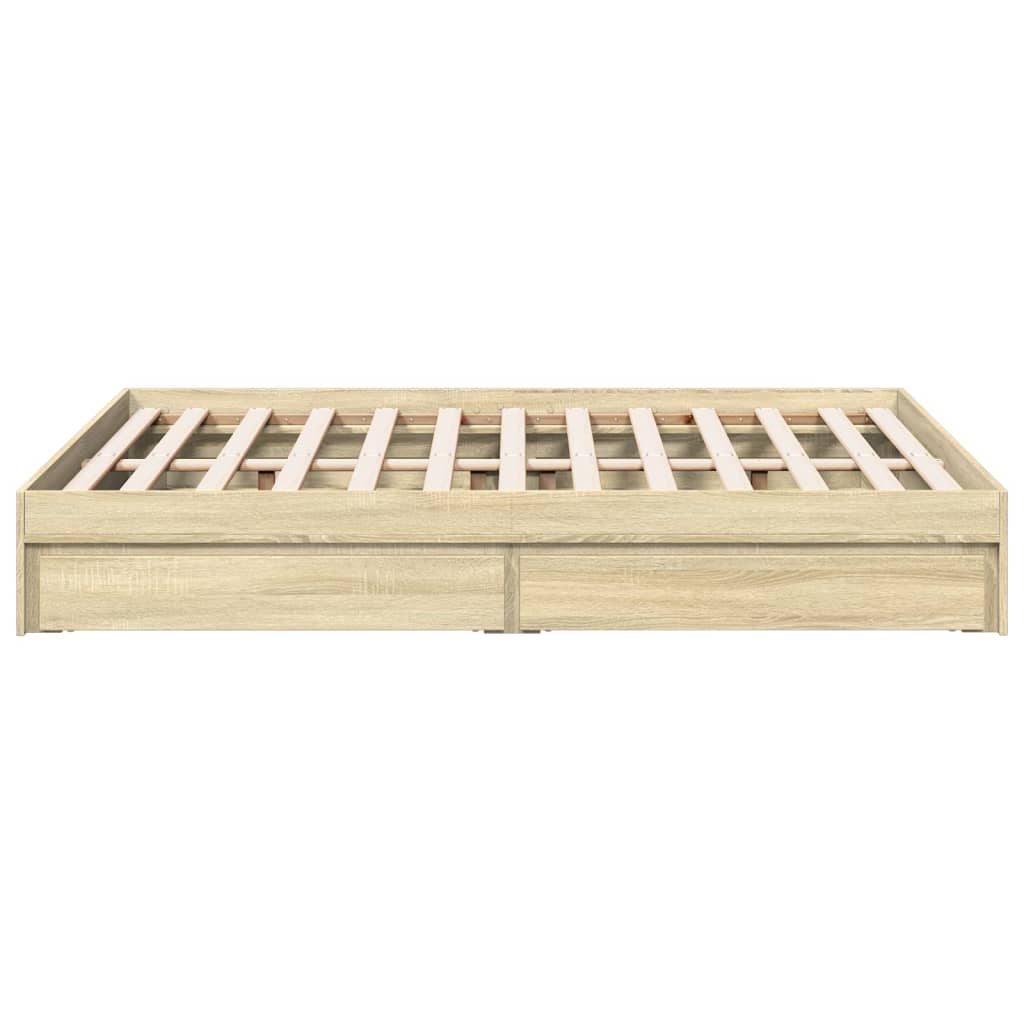 vidaXL Πλαίσιο Κρεβατιού με συρτάρια Sonoma Δρυς 140x190εκ. Επεξ. Ξύλο