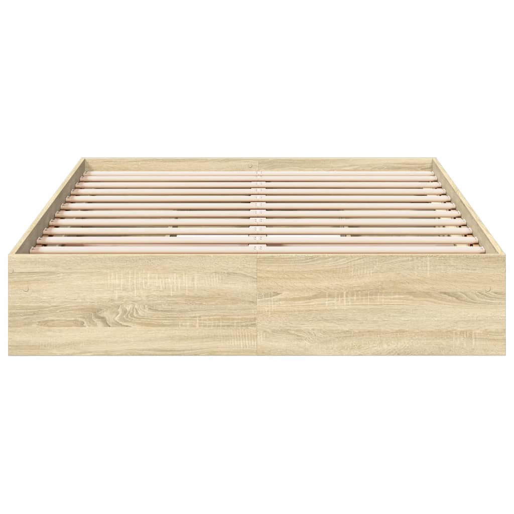 vidaXL Πλαίσιο Κρεβατιού με συρτάρια Sonoma Δρυς 135x190εκ. Επεξ. Ξύλο