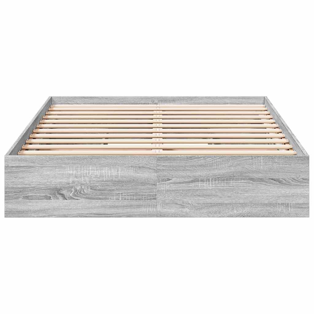 vidaXL Πλαίσιο Κρεβατιού με συρτάρια Γκρι sonoma 120x190εκ. Επεξ. Ξύλο