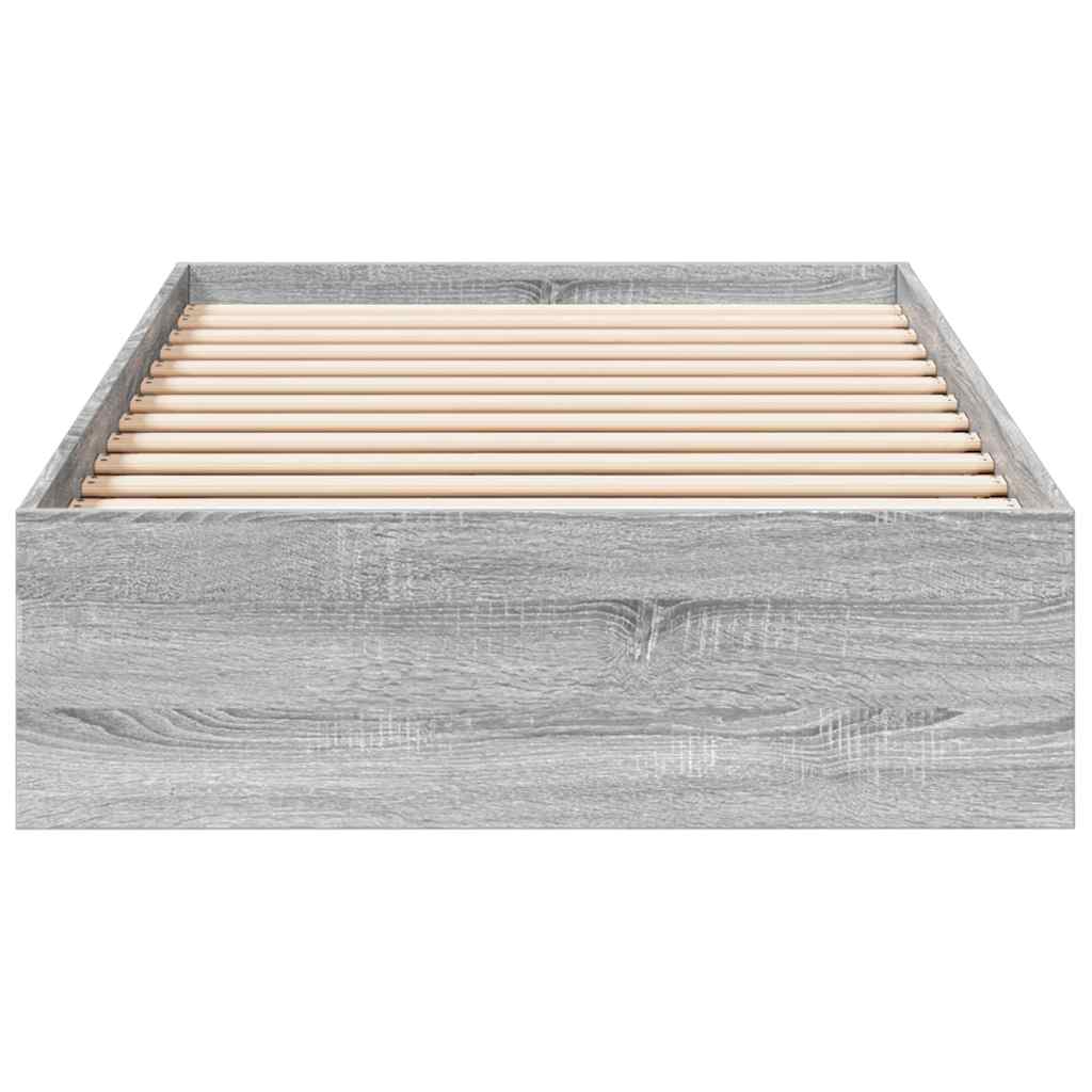 vidaXL Πλαίσιο Κρεβατιού με Συρτάρια Γκρι Sonoma 90x190εκ. Επεξ. Ξύλο