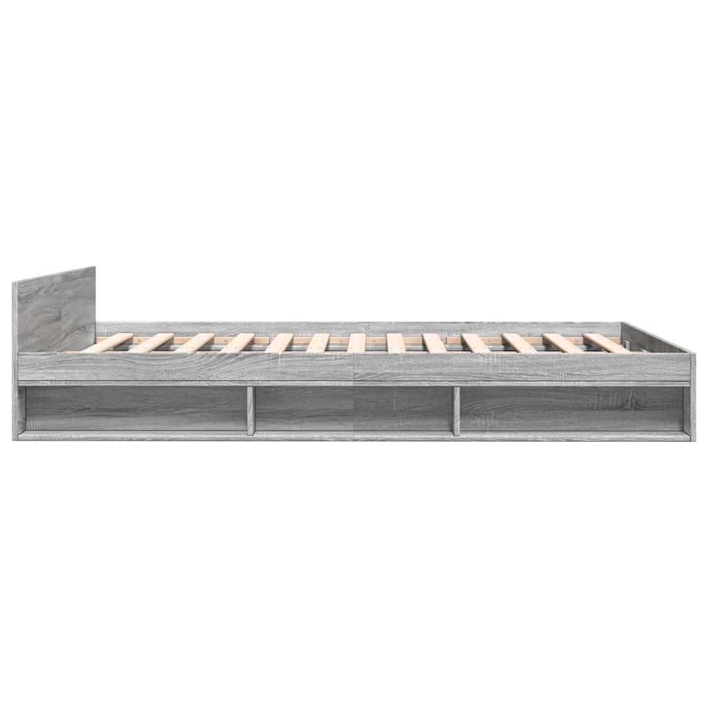 vidaXL Πλαίσιο Κρεβατιού με Συρτάρια Γκρι Sonoma 150x200εκ. Επεξ. Ξύλο
