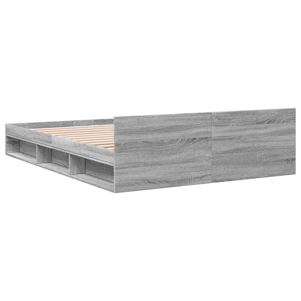 vidaXL Πλαίσιο Κρεβατιού με Συρτάρια Γκρι Sonoma 150x200εκ. Επεξ. Ξύλο