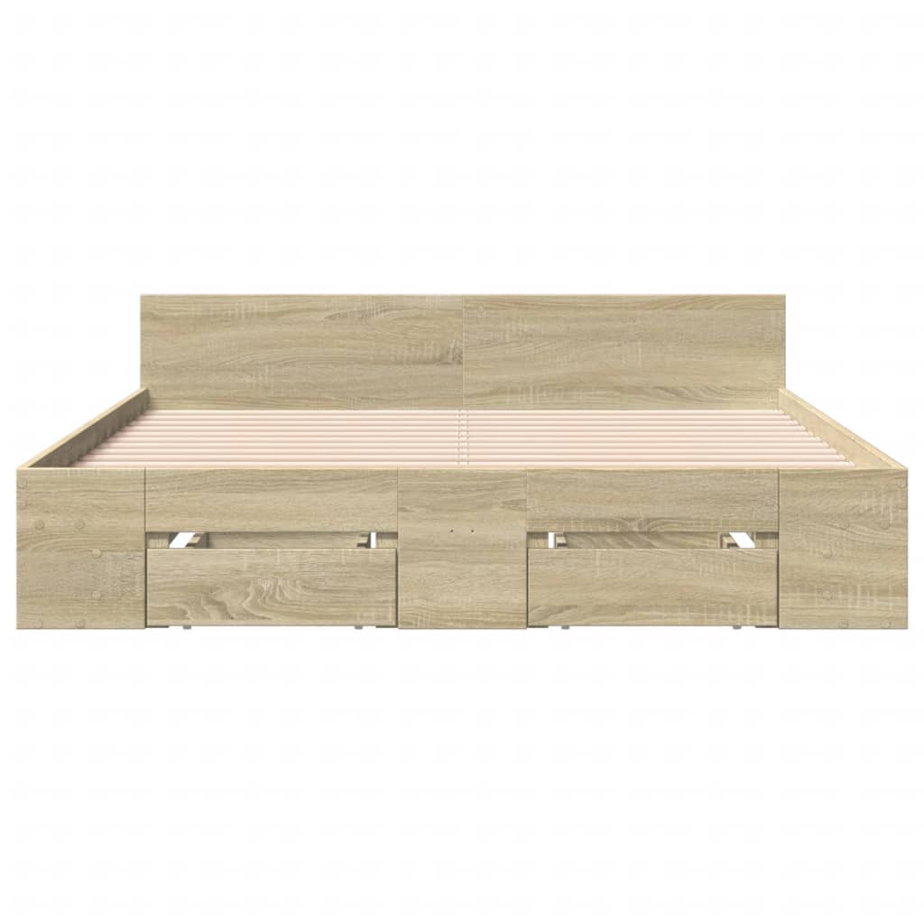 vidaXL Πλαίσιο Κρεβατιού με συρτάρια Sonoma Δρυς 120x200εκ. Επεξ. Ξύλο
