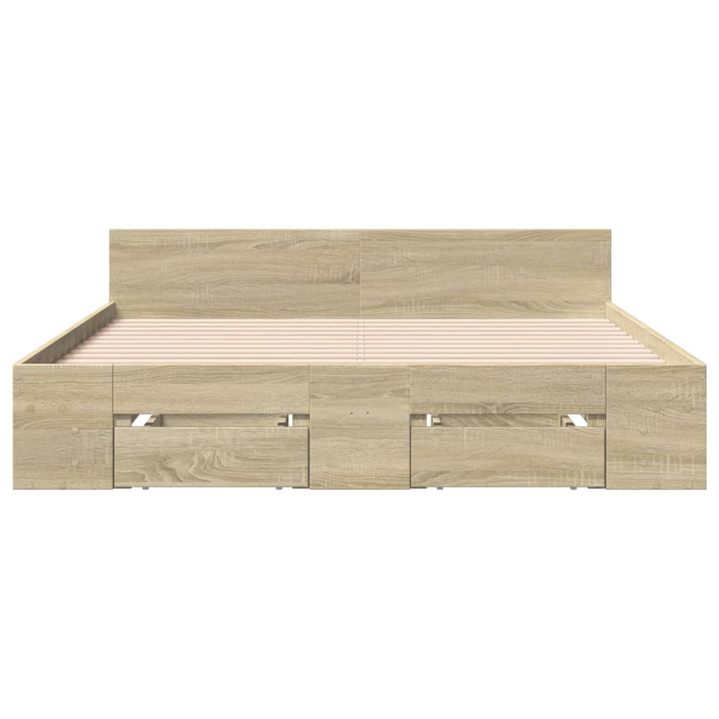 vidaXL Πλαίσιο Κρεβατιού με συρτάρια Sonoma Δρυς 120x190εκ. Επεξ. Ξύλο
