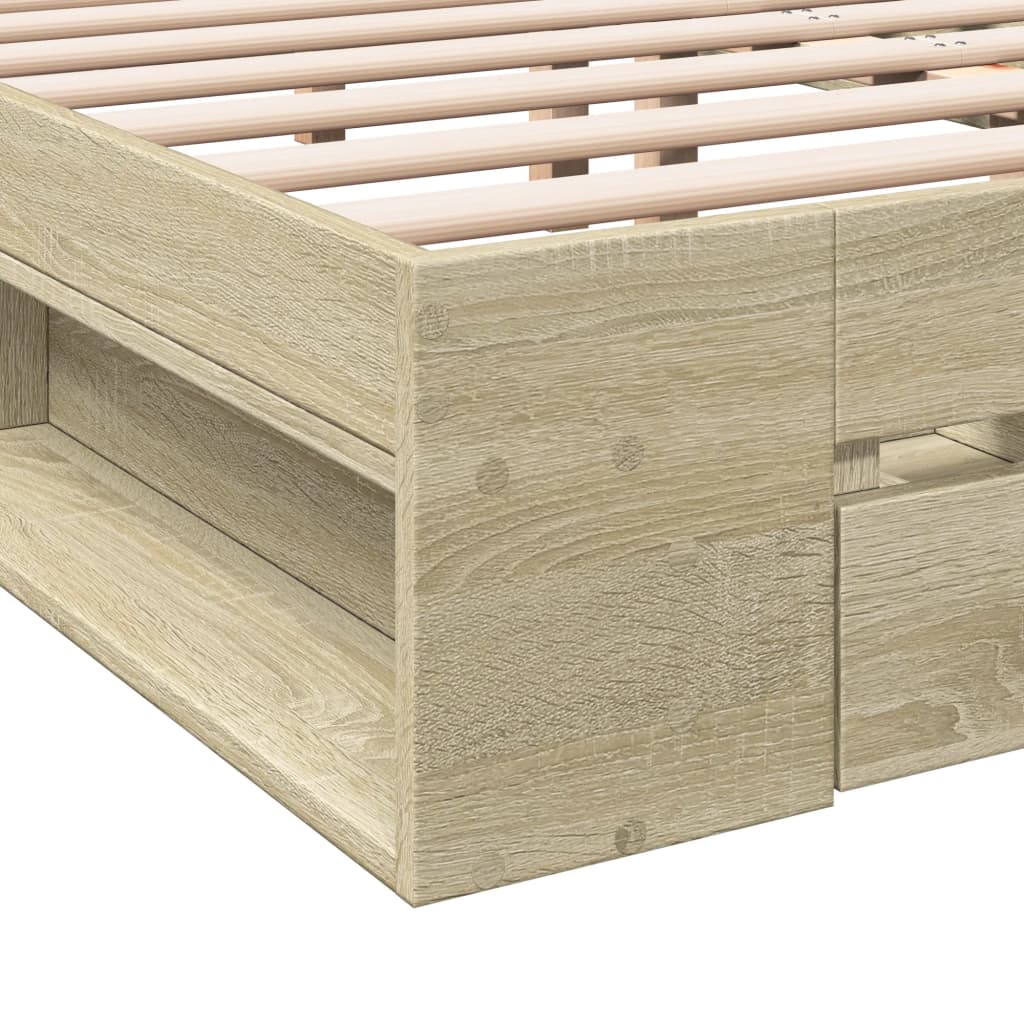 vidaXL Πλαίσιο Κρεβατιού με συρτάρια Sonoma Δρυς 120x190εκ. Επεξ. Ξύλο