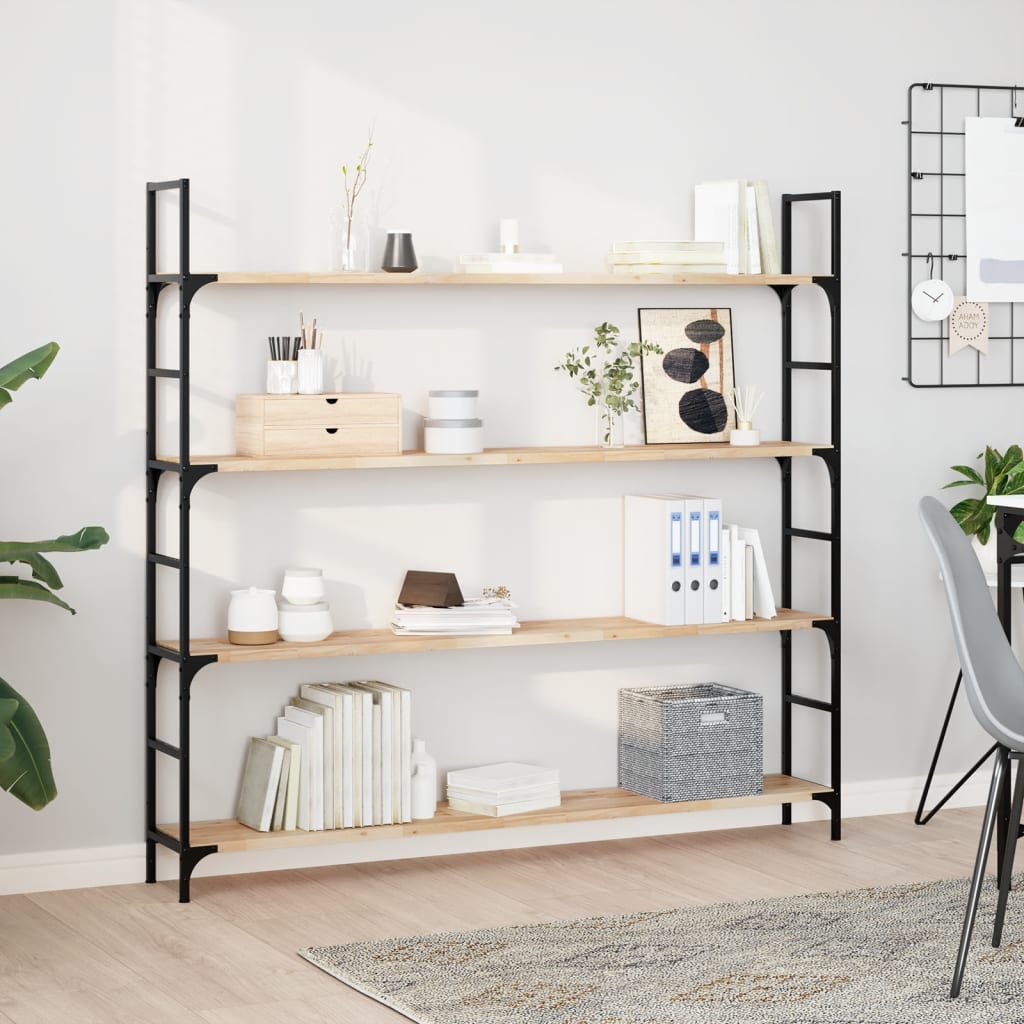 vidaXL Ράφια Πλωτά 2 τεμ. 160x20x2 εκ. από Μασίφ Ξύλο Ακακίας χωρίς Επεξεργασία